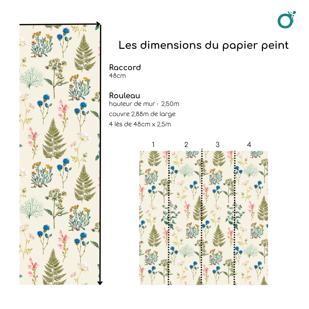 Algo "Royal Botany" Wallpaper - 5 strips - Beluga White