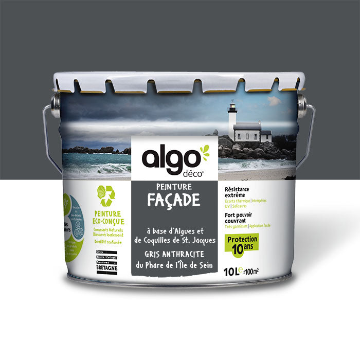 Exterior facade paint Algo Grey - based on Anthracite Grey scallops from the Sein Island Lighthouse