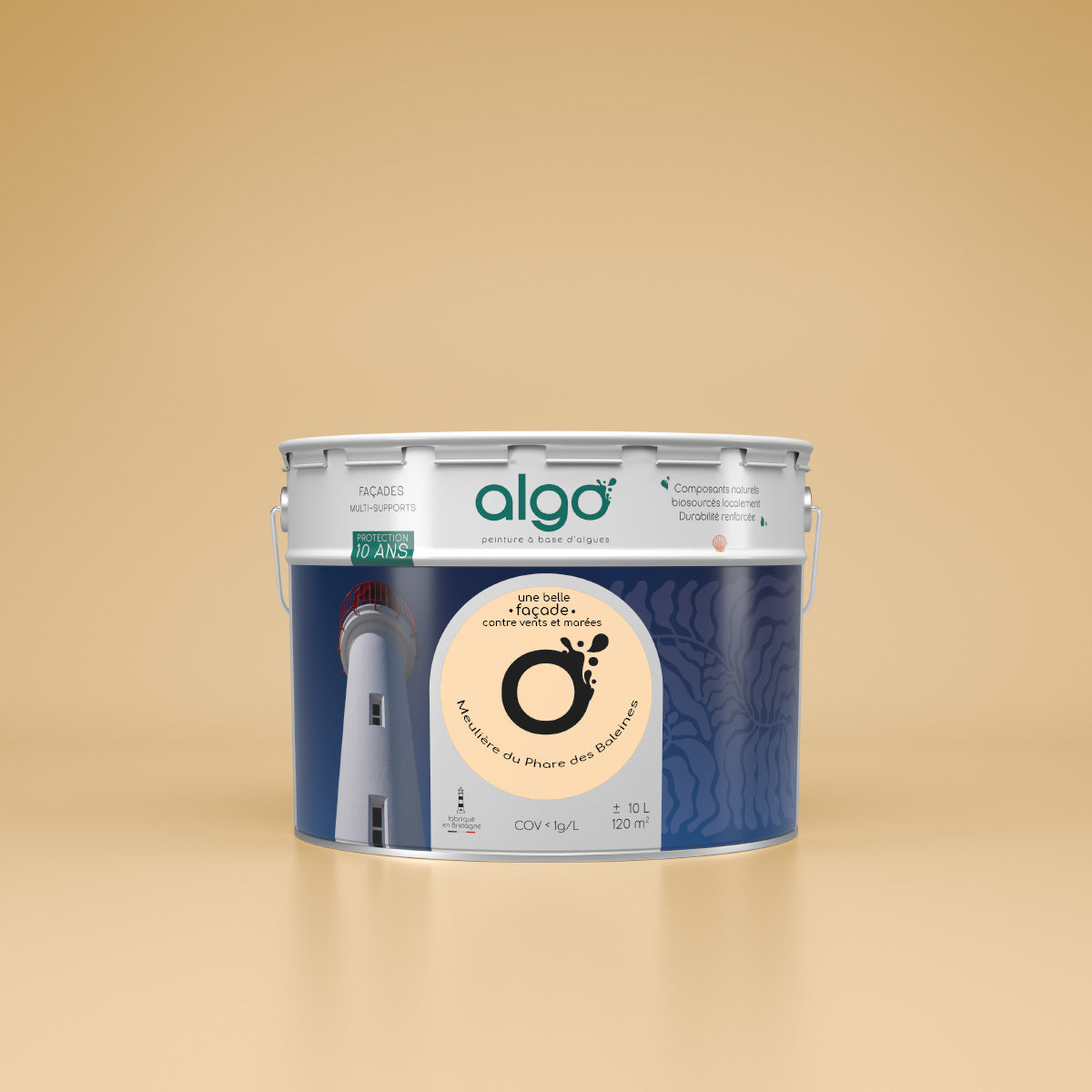 Exterior facade paint Algo Yellow - based on scallops Meulière from the Phare des Baleines