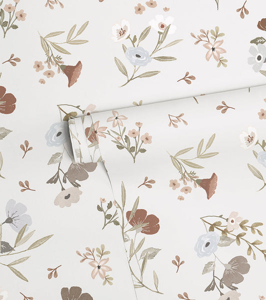 LILYDALE - Papier peint enfant - Motif floral doux et délicat