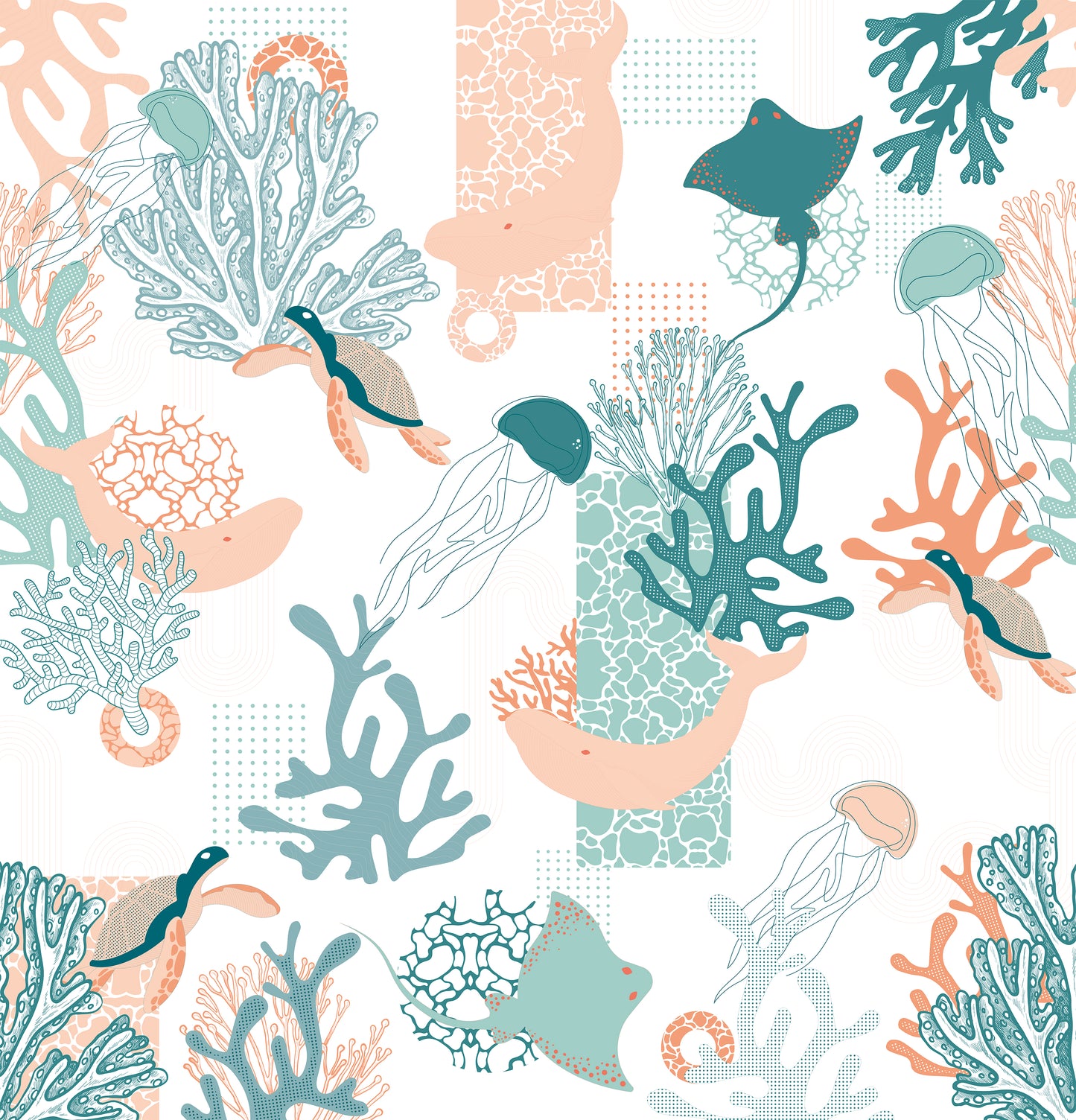 Algo "Petit Mousse" Wallpaper - Pretty blue green
