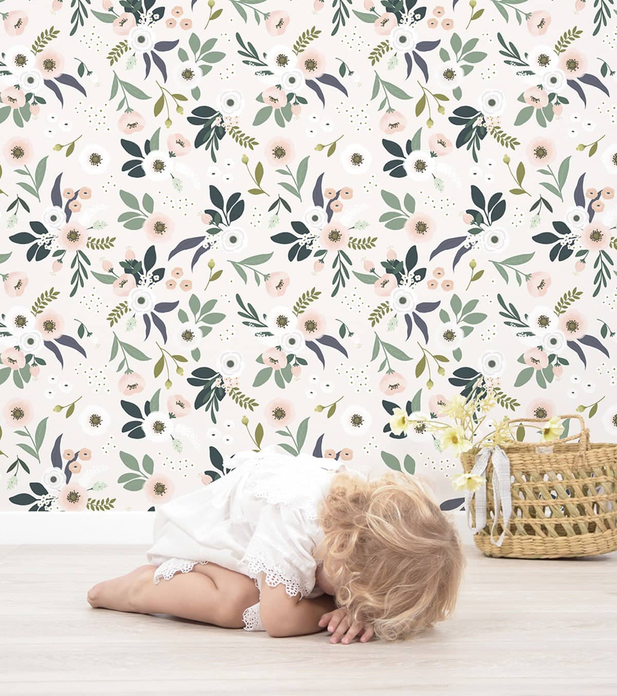 WONDERLAND - Papier peint enfant - Motif fleurs d'anémones