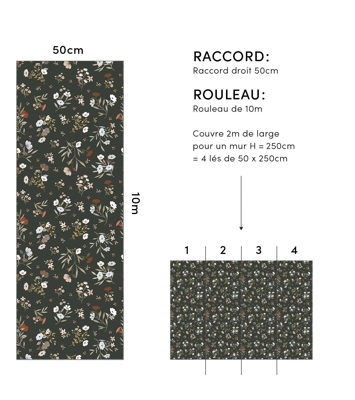 LILYDALE - Papier peint enfant - Motif floral doux et délicat
