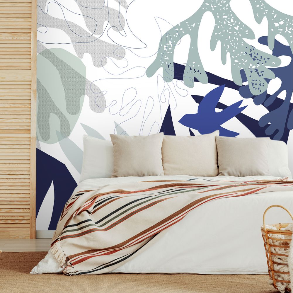 Algo "Like Matisse" Wallpaper - Atlantic Blue