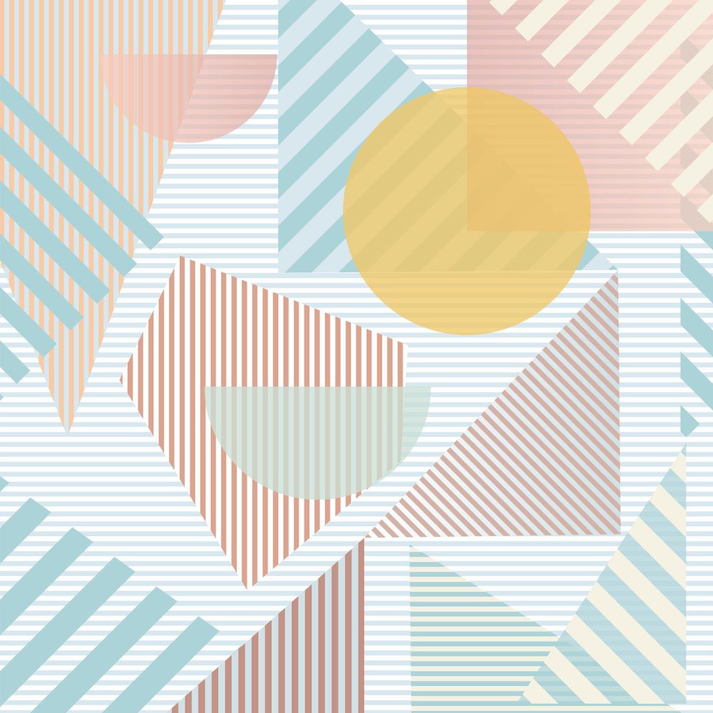 Algo "Soft Geometry" Wallpaper - Clematis Blue