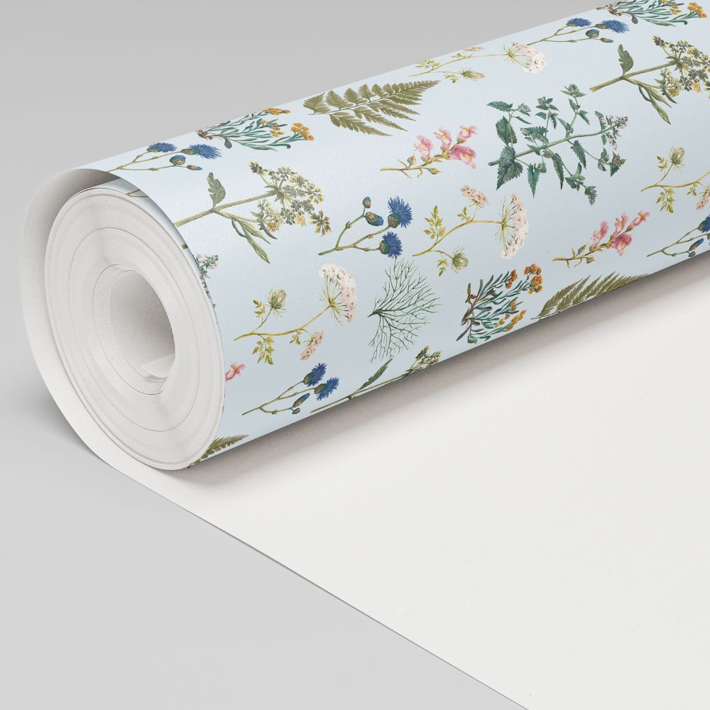 Algo "Royal Botany" Wallpaper - 5 strips - watercolor sky blue