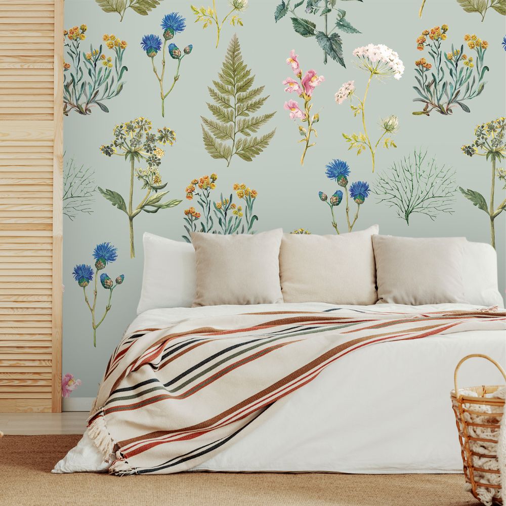 Algo "Royal Botany" Wallpaper - 5 strips - soothing sea green