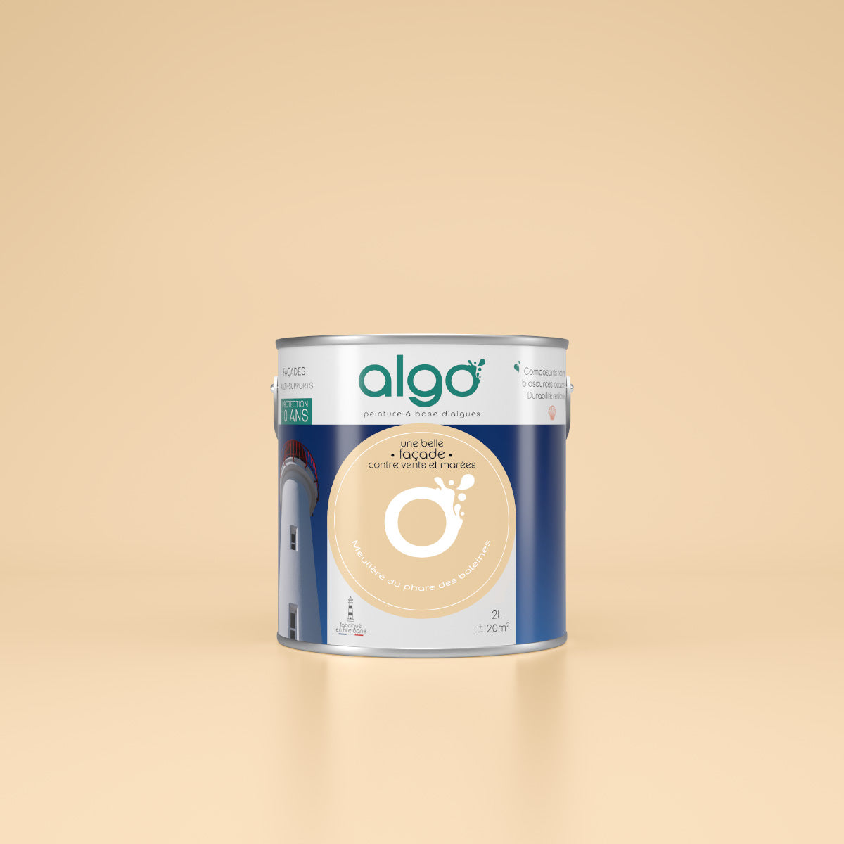Exterior facade paint Algo Yellow - based on scallops Meulière from the Phare des Baleines