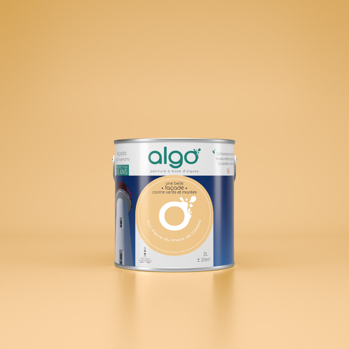 Exterior facade paint Algo Yellow - based on scallops Ton Pierre du Phare de Cassis